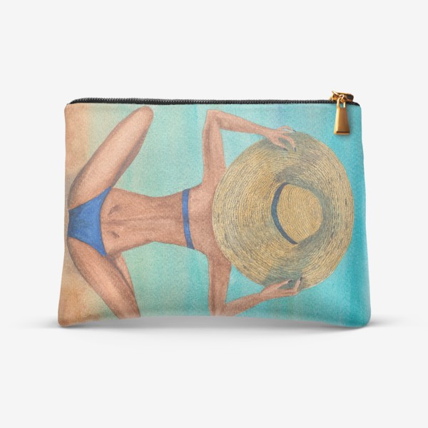 Косметичка «Девушка в шляпе на пляже»