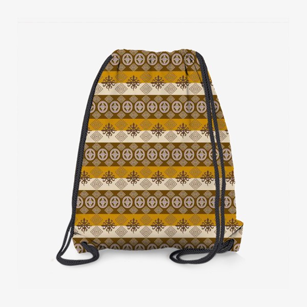 Рюкзак «Африканский паттерн с символами Адинкра.»