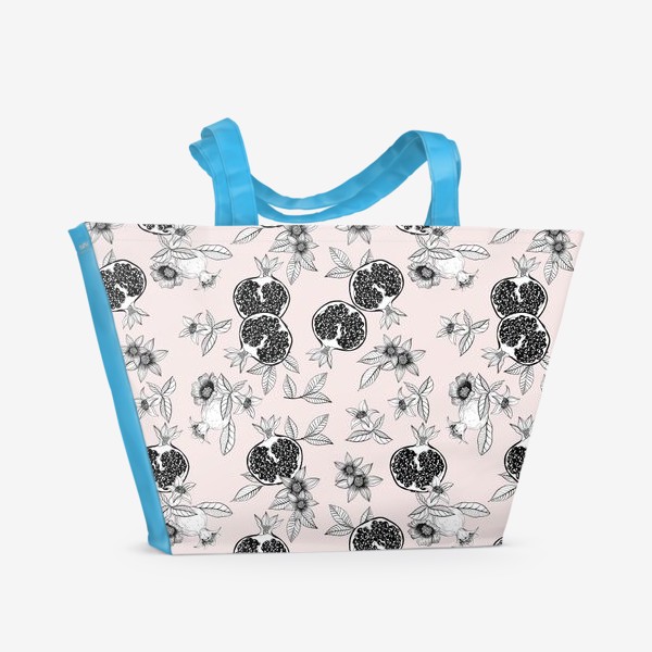 Пляжная сумка «Гранаты: цветы и фрукты»