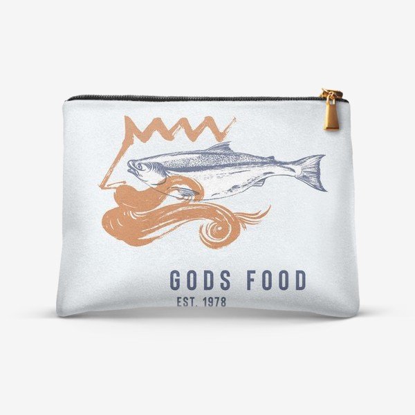 Косметичка «Еда богов. Нептун илосось. Логотип вашей кухни»