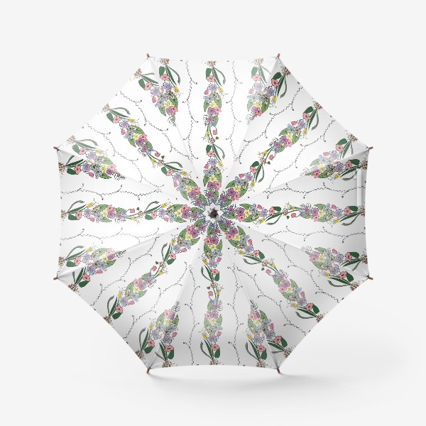 Зонт «цветочные веточки паттерн»