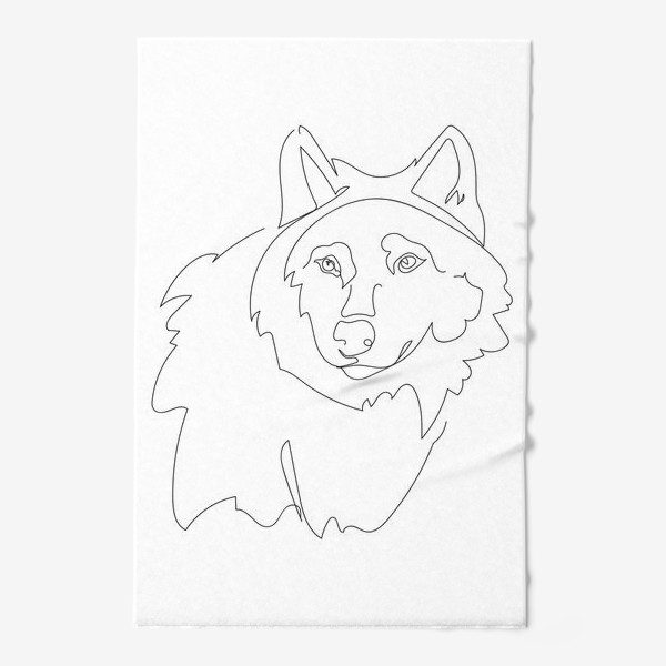 Полотенце «Волк. Графика. Линейный рисунок»