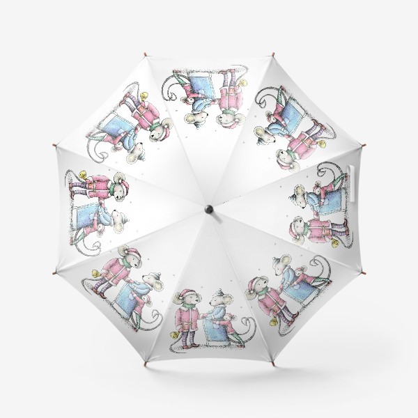 Зонт «новогодний подарочек»