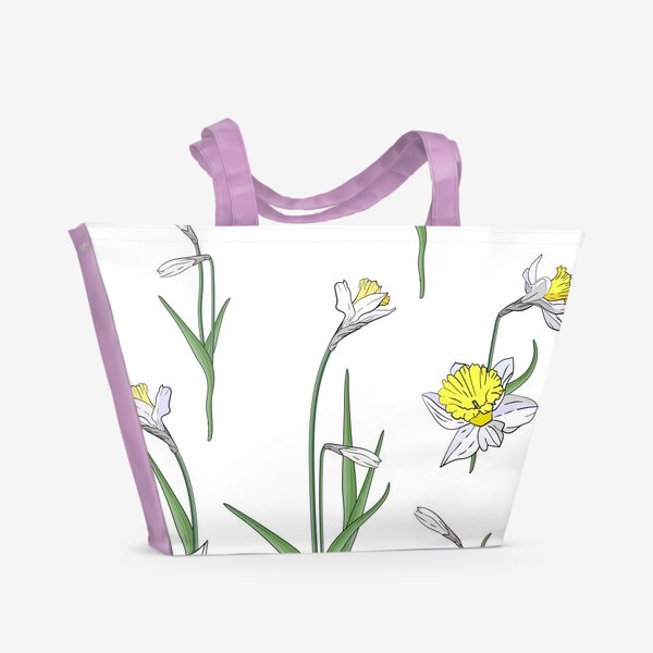 Пляжная сумка «Нарциссы. Весна»