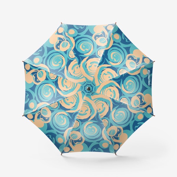 Зонт «абстрактный фон круги и спирали на синем фоне»
