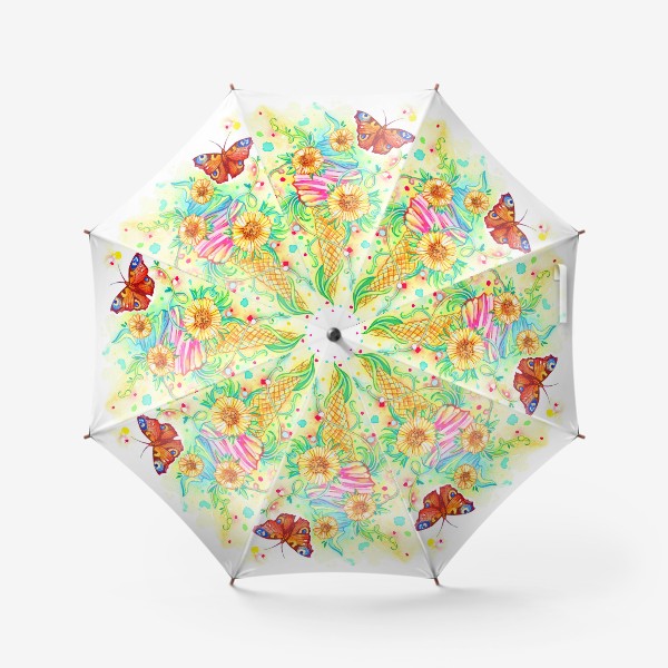 Зонт «Мороженое цветочное, радужное, летнее.»