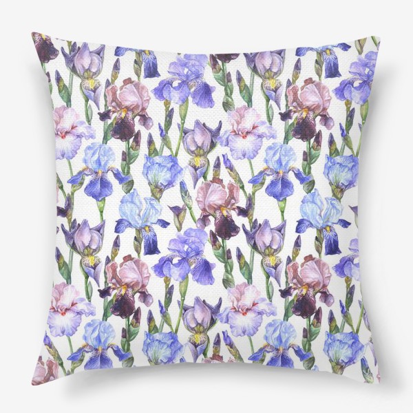 Подушка «Iris flowers pattern»