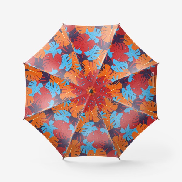 Зонт «Оранжевая монстера, паттерн»