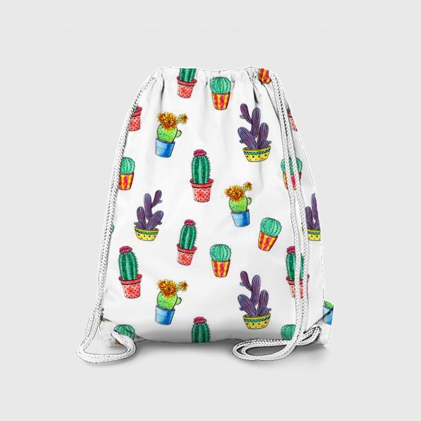 Рюкзак «Кактусы в цветных горшках»