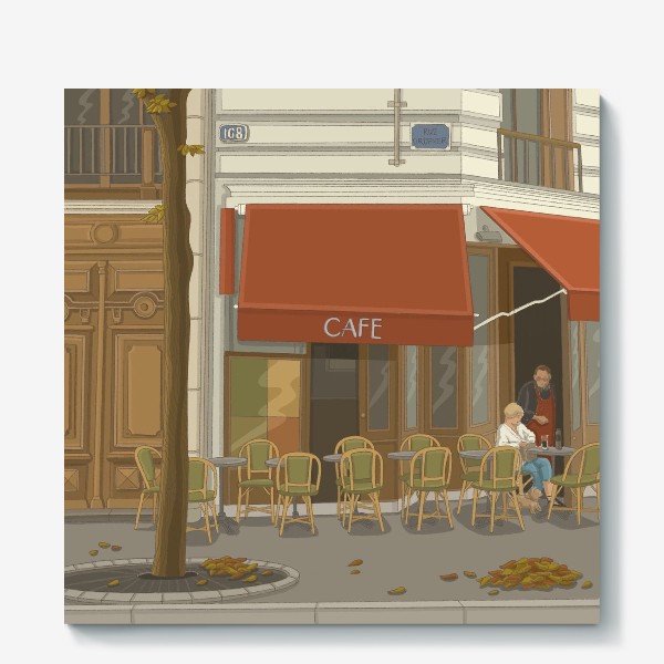 Холст «Парижское кафе»