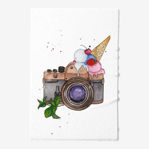 Полотенце «Фотоаппарат и мороженое»