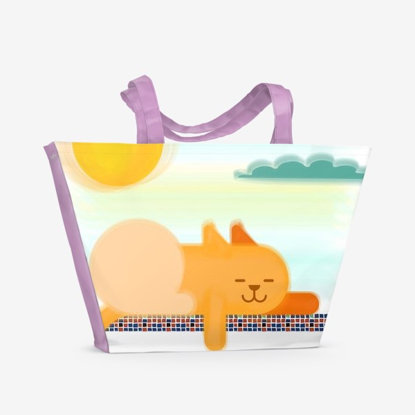 Пляжная сумка &laquo;Рыжий кот на солнце&raquo;