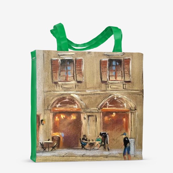 Сумка-шоппер «Городской скетч Архитектура Флоренции Город Европы Пастель»