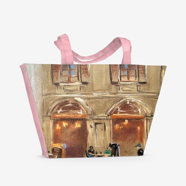 Пляжная сумка «Городской скетч Архитектура Флоренции Город Европы Пастель»