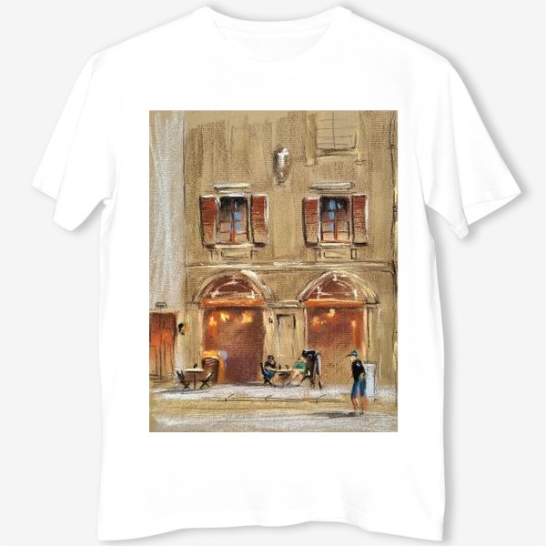 Футболка «Городской скетч Архитектура Флоренции Город Европы Пастель»