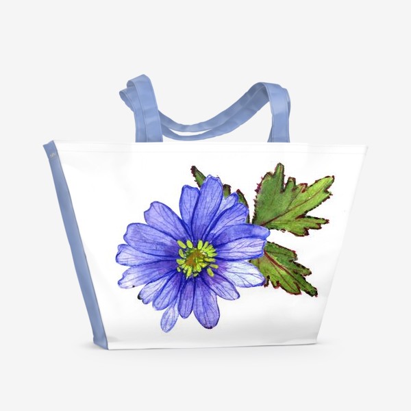 Пляжная сумка «синие цветы»