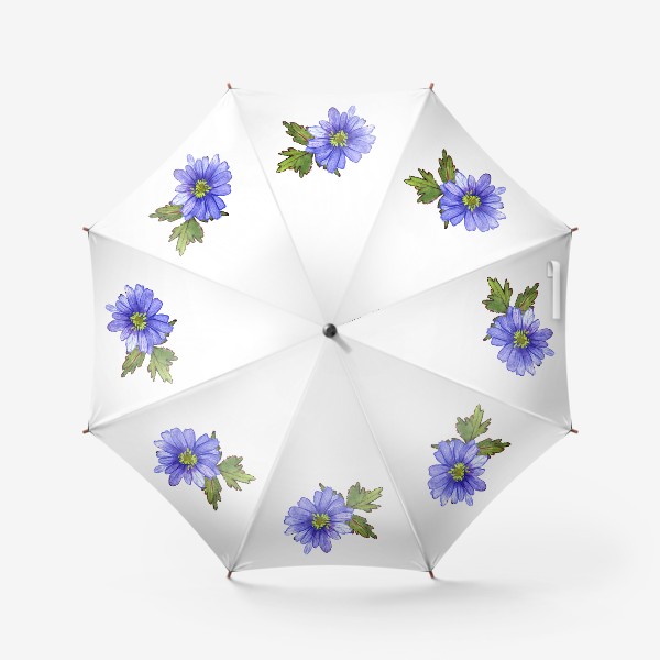 Зонт «синие цветы»