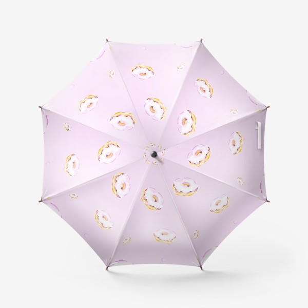Зонт «Пончики на розовом (бесшовный паттерн)»