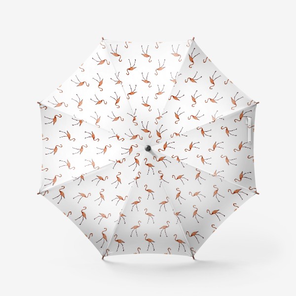 Зонт «Нежный фламинго персикового цвета на белом фоне»