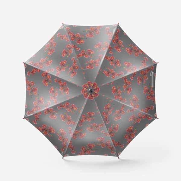 Зонт &laquo;Цветы айвы на сером фоне&raquo;